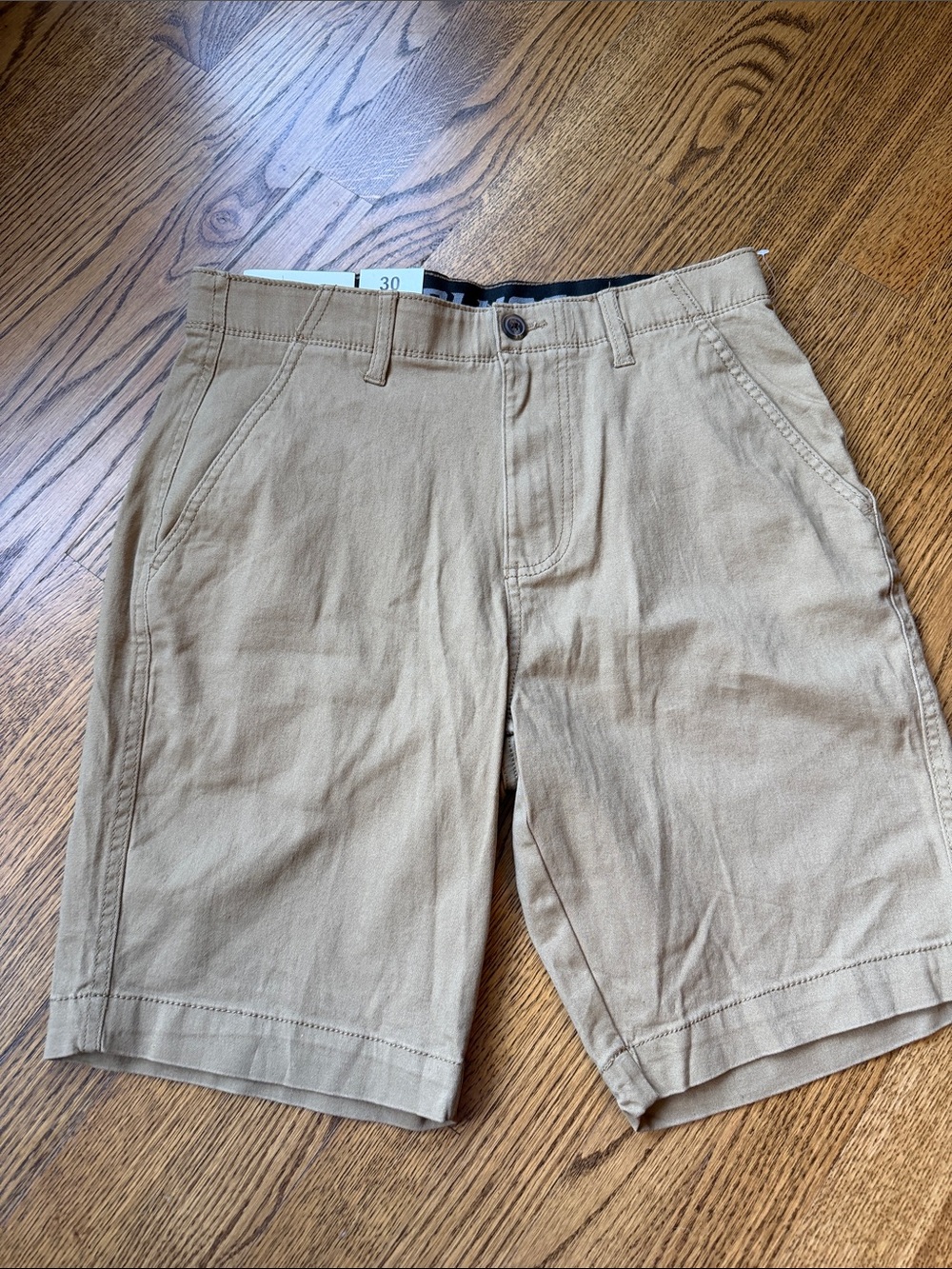 NWT Plugg Men's Stretch Flat Front Shorts- Tan
